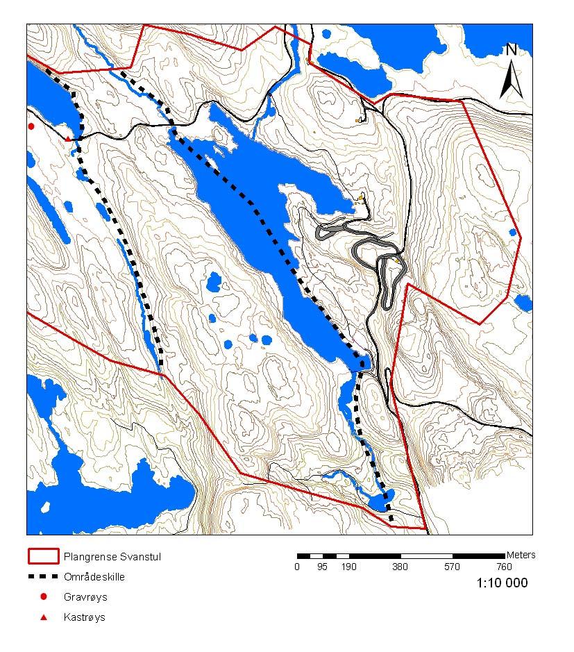 Flekkervannet Kart over den midtre og østlige delen av planområdet DEN MIDTRE DELEN AV PLANOMRÅDET Den midtre delen av planområdet består av kupert terreng som stiger fra Flekkervannet i øst mot et