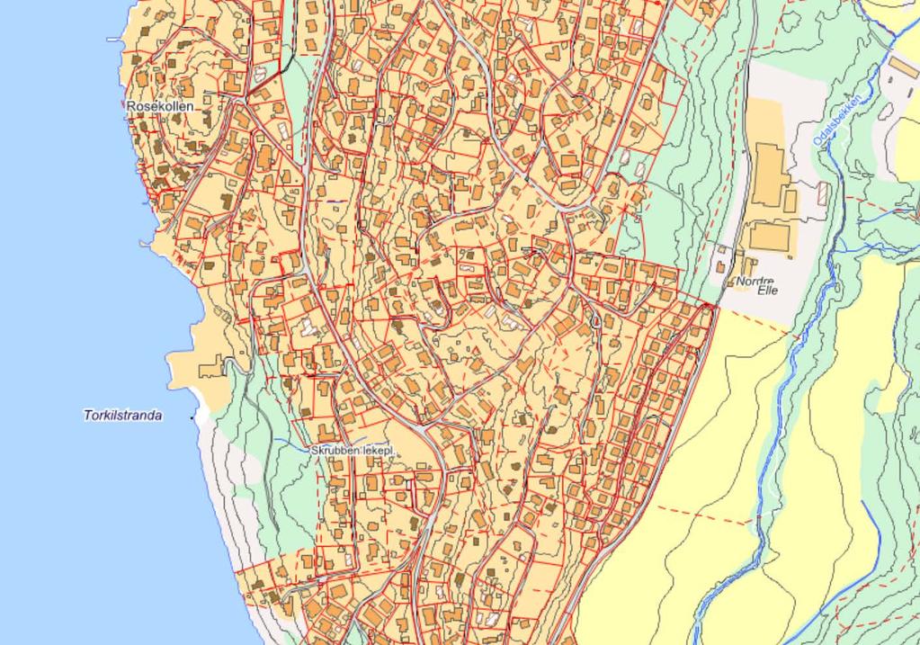 4 2. BESKRIVELSE AV PLANOMRÅDET Beliggenhet Planområde Figur 1: Oversiktskart Planområdet er på ca 7,2 daa, og ligger i et godt etablert boligområde, ca 1,5-2 km til Drøbak sentrum.