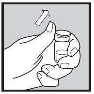 Press opp det hvite plastlokket av hetteglasset til du ser toppen av proppen på hetteglasset. Bruk ett av injeksjonstørkene til å tørke proppen.
