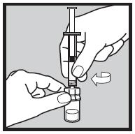 LEGG MERKE TIL: Hvis den hvite stempelstangen er trukket helt ut av sprøyten, kast sprøyten og kontakt legen din eller apotek for en ny. IKKE prøv å sette den hvite stempelstangen tilbake.