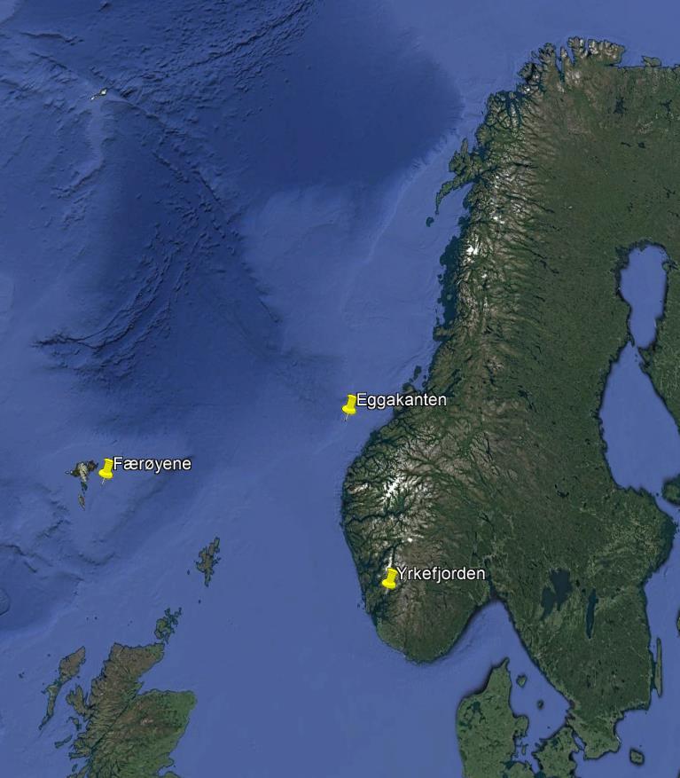 Blålangegenetikk 105 2 Material og Metode Prøvetaking Den opprinnelige planen var å sammenligne prøver fra flere fjorder med prøver fra Eggakanten.