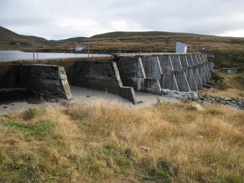 Dam Litlevatn Dam Litlevatn består av en platedam i betong og en lav fyllingsdam. Platedammen av betong er ca.