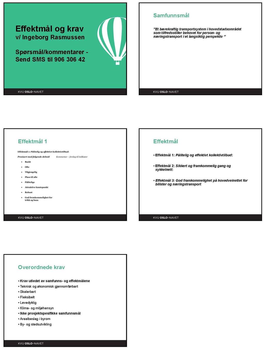 4.3.2 Effektmål og krav for KVU Oslo-Navet