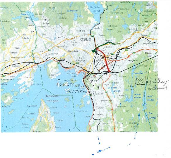 Konsept B: Trikk i Groruddalen Mål: Urbanitet og fortetting Nettverkstenking Styrking av knutepunkt Beskrivelse: Trikk i Groruddalen.