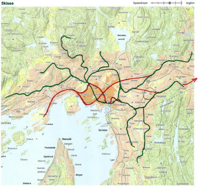 Metro alternativ 2 Utgangspunkt i Fornebubanens stasjon på Skøyen.