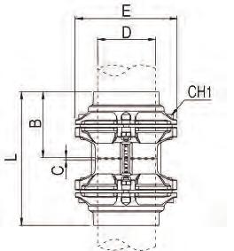 D E D1 I 90015-110M 110mm 18 220 183 18 180 90017 110 Pakning 90019 M16 65mm