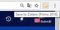 no, vil Zotero i nettleseren endre ikon til en mappe. Trykk på mappen for å importere referanser fra søketreffene. Legge inn referanser i Zotero-programmet Legg til en ny referanse manuelt.