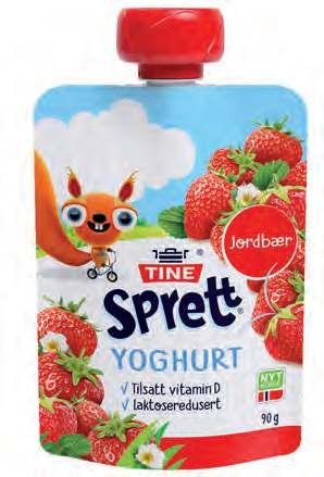 Oppbevaring: 0-4ºC / Restholdbarhet: 15 dager Klemmeposer driver veksten innenfor barneyoghurt Sprett klemmepose passer perfekt både på farten og i