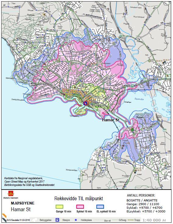 Vedlegg 1: Rekkeviddekart Hamar Figur V.