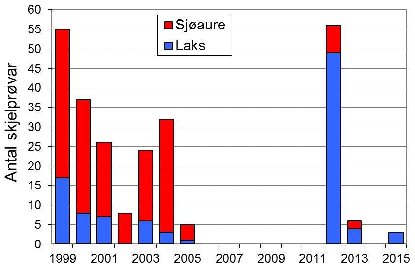 Dei fire siste åra har det vore ein klar samanheng mellom variasjonen i laksefangstar i Omvikelva og resten av fylket, men utslaga har vore større i Omvikelva (figur 1, linjer).