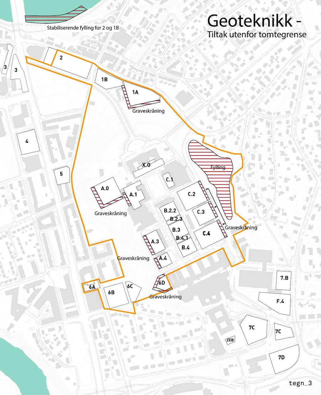 3.4.5 GEOTEKNIKK Grunn- og fundamenteringsforholdene Multiconsult (2018) har gjort en innledende geoteknisk vurdering knyttet til grunnog fundamenteringsforholdene og utfordringer knyttet til dette