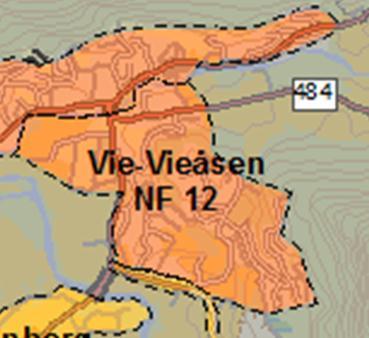 5.7.12 NF12 Vie - Vieåsen Det er forholdsvis høg tettleik av bustader på Vie og Vieåsen.