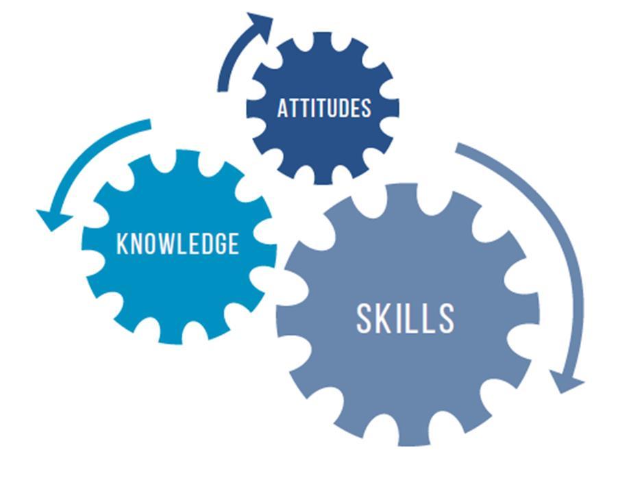 Competences are defined as a combination of knowledge, skills and attitudes appropriate to the context.