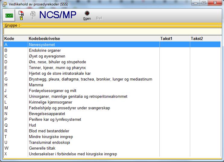46 Spesialist 2012 Søk frem ønsket prosedyrekode i feltet