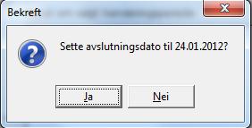 Henvisningsperiode / Episoderegistrering (Avtalespesialister) 55 Etter at vi har bekreftet avslutningsdatoen ser vi at