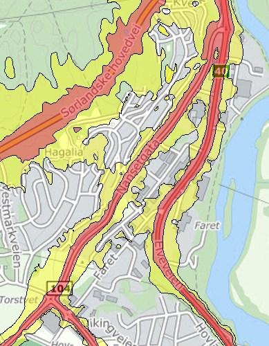7.7 Andre forhold Trafikk Støysonekart for området viser trafikkstøy fra Nansetgata, Elveveien og E-18. E-18 blir lagt om fra sommeren 2017, slik at støysonen fra denne blir borte.