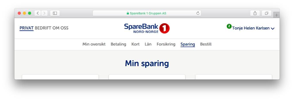 B Gå inn på aksjesparekontosiden din i nettbanken.