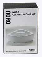 NORO STAR (side 123) TILBEHØR 495 675 NORO Clean & Aroma kit inneholder 32 stk klortabletter, desinfiseringsvæske 125 ml og 250 ml duftolje, for regelmessig å holde karet rent for bakterier.