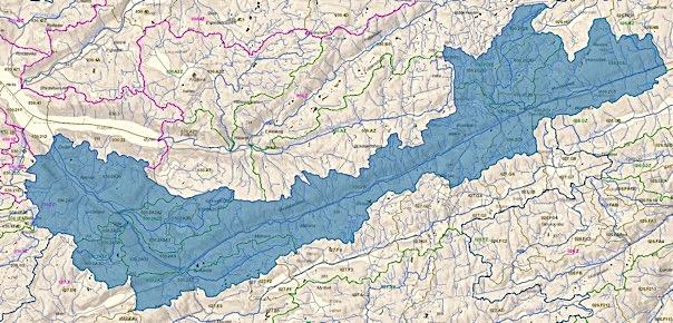 Vassdraget er ca 40 km langt og har et nedbørsfelt på om lag 158 km 2, hvorav om lag 25 % er fraført til Sira-Kvina reguleringen.