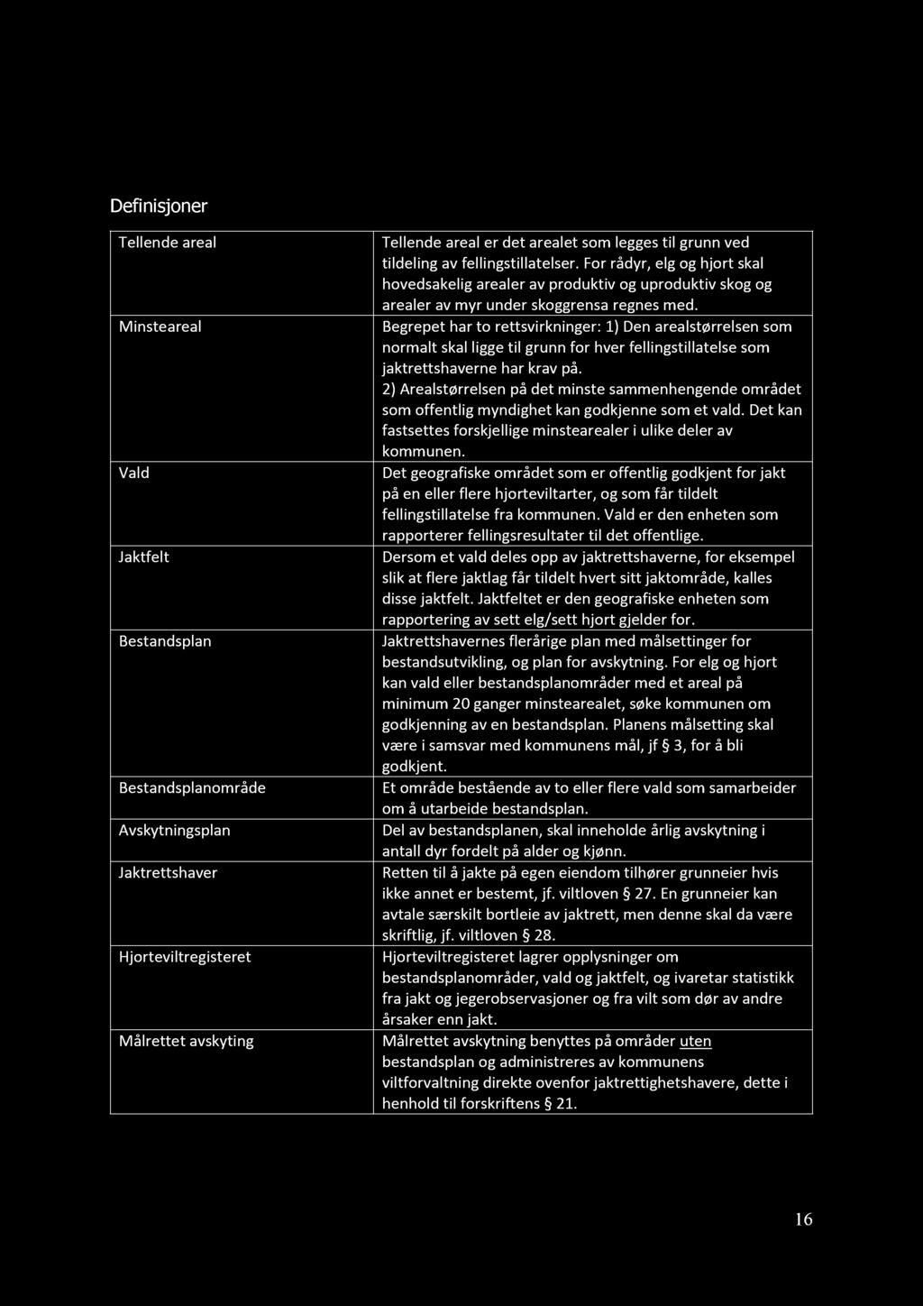 Vdlgg Dfinisjonr Tllnd aral Minstaral Val d Jatflt Bstandsplan Bstandsplanområd Avsytningsplan Jatrttshavr Hjortviltrgistrt Målrttt avsyting Tllnd aral r dt aralt som lggs til grunn vd t ildling av