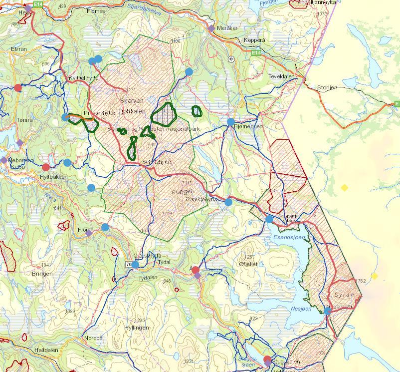 Infopunkt i bygdene Startpunkt/innfallsporter: Sommer