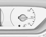 50 : motoren har ennå ikke nådd driftstemperatur 90 : normal driftstemperatur 130 : temperaturen er for høy Kontrollampen o tennes hvis kjølevæsketemperaturen er for høy. Slå av motoren med en gang.