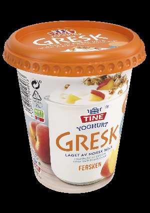 Navneendring TINE Yoghurt Fyldig TINE YOGHURT GRESK ER EN PROTEINRIK YOGHURT MED LITE FETT I februar får TINE Yoghurt Fyldig nytt navn: TINE Yoghurt Gresk.