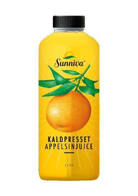 Sunniva Kaldpresset Appelsin 1 l SMAKEN DU DRØMMER DEG TILBAKE TIL Norges sterkeste merkevare på juice stimulerer til vekst innen kaldpresset HPP-juice Holdbarhet og mattrygghet som varmebehandlet