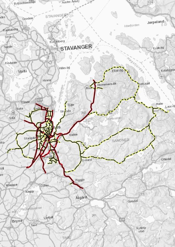 Plandokument Følgende overordnede planer ligger til grunn for arbeidet med Handlingsplan for Sykkelbyen Sandnes Kommuneplan for Sandnes 2015 2030 Miljøplan for Sandnes 2015 2030 Lokal transport- og