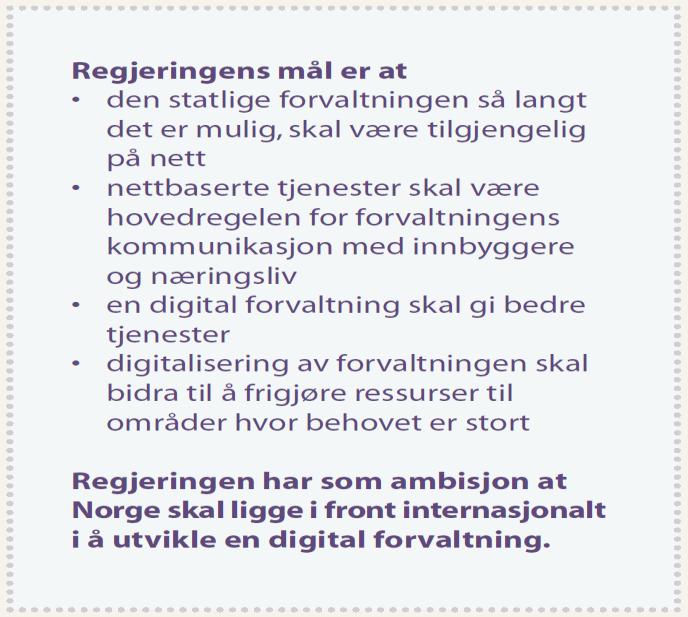 Eksterne premisser - krav til digitalisering og gevinstrealisering Tildelingsbrev Digital Agenda for Norge Nasjonal strategi for bruk av skytjenester Digitaliseringsrundskriv Klare krav fra vårt