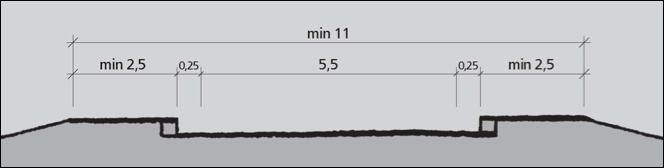 Sa2. Krav til en veg med klasse Sa2, samleveg med fartsgrense 50 km/t, bør utformes som vist i enten figur 48 eller figur 49.
