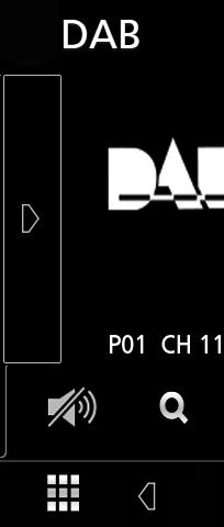 DAB DAB-konfigurering Du kan stille inn parametre for den digitale radioen. 1 Trykk på [ ] på venstre side av skjermen. Trykk [SETUP].