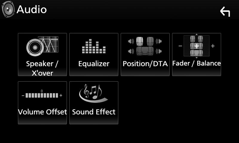 Lydkontroll Lydkontroll NAD Alle funksjonene i dette avsnittet kan startes fra skjermbildet for multifunksjonsmenyen. Du kan justere de ulike innstillingene som lydbalanse eller subwoofernivå.