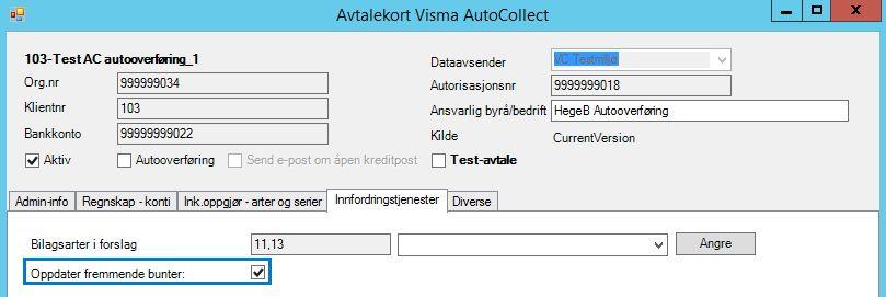 AutoCollect med Visma.net AutoPay (AutoPay4) 8 Hvis Webfaktura eller Visma.