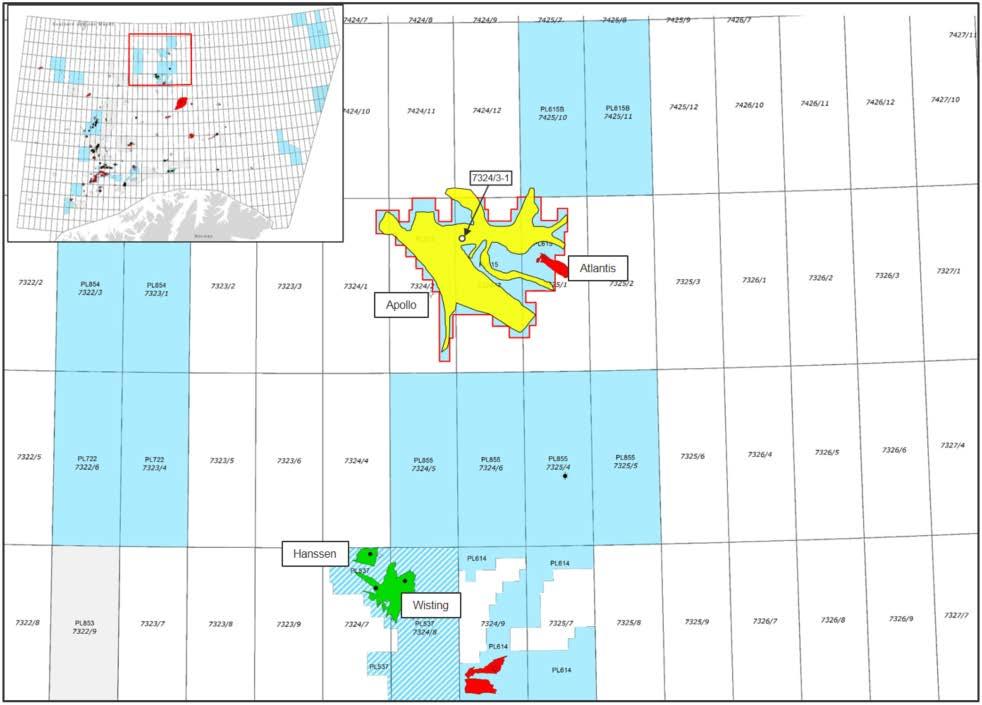 4 Generell informasjon 4.1 Beliggenhet, lisensforhold og målsetting for letebrønn Intrepid Eagle Letebrønn 7324/3-1 Intrepid Eagle er planlagt i posisjon 73 57 N og 24 41 Ø.