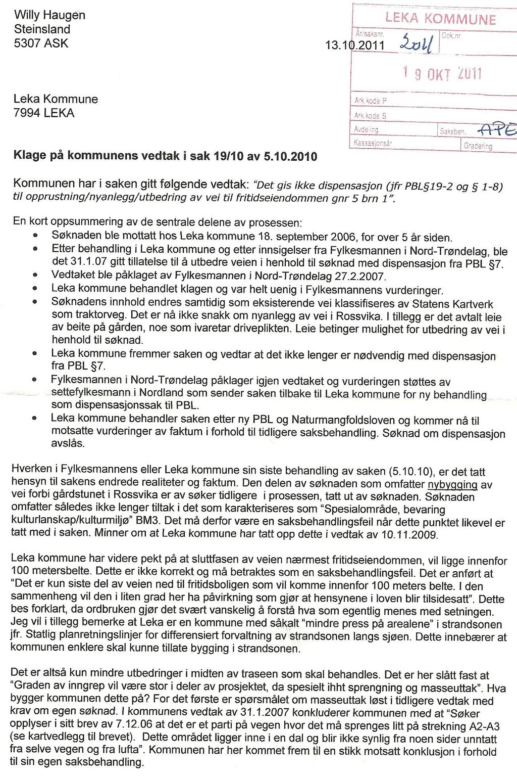 Leka kommune, 7994 Leka Telefon: 743 87 000