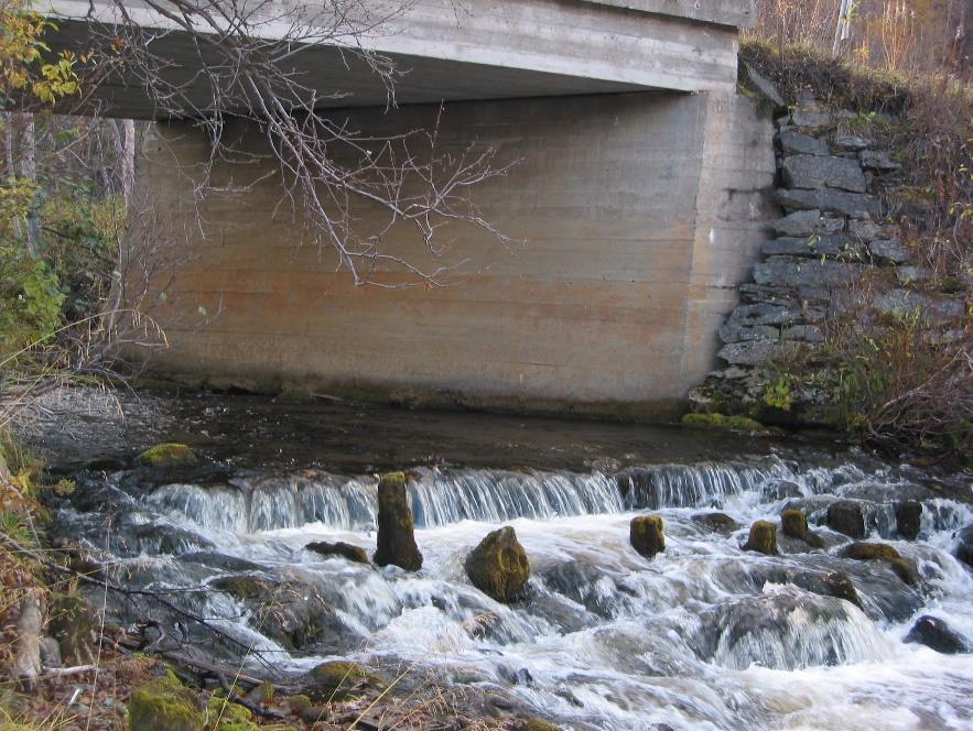 26 Bannegallajohka, mid priority located 5 km upstream Rustefjelbma Situasjon: Bredde elv ca 5 m og 500 m elv ndf vei, ovnf vei ca 4 km Tetthet laksunger er liten ndf vei Sannsynlig oppgang på