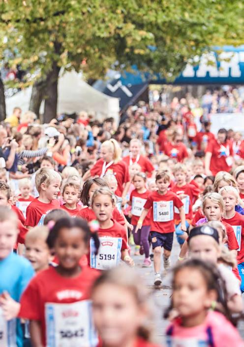 Barnas Maraton Mini Maraton Barnas Maraton arrangeres på Kontraskjæret. De eldste barna (10-12 år) løper en runde på 1000 m med start kl 12.00. Barn mellom 5-9 år løper 500 m. 5-6 åringene starter kl.