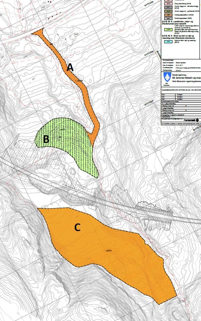 Plankart 7 Endringer og konsekvenser Figur 9 og tabell 6 viser en oversikt over alle endringer i plankart nummer 7 i Melsvika.