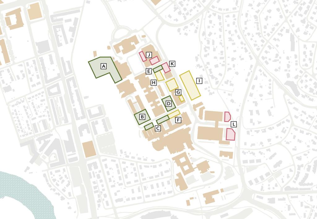 4 Mulighetsstudie Gløshaugenplatået Parallellt med utarbeidelsen av fysisk plan har Tegn 3 og ÅF Engineering gjennomført en mulighetsstudie på Gløshaugenplatået.