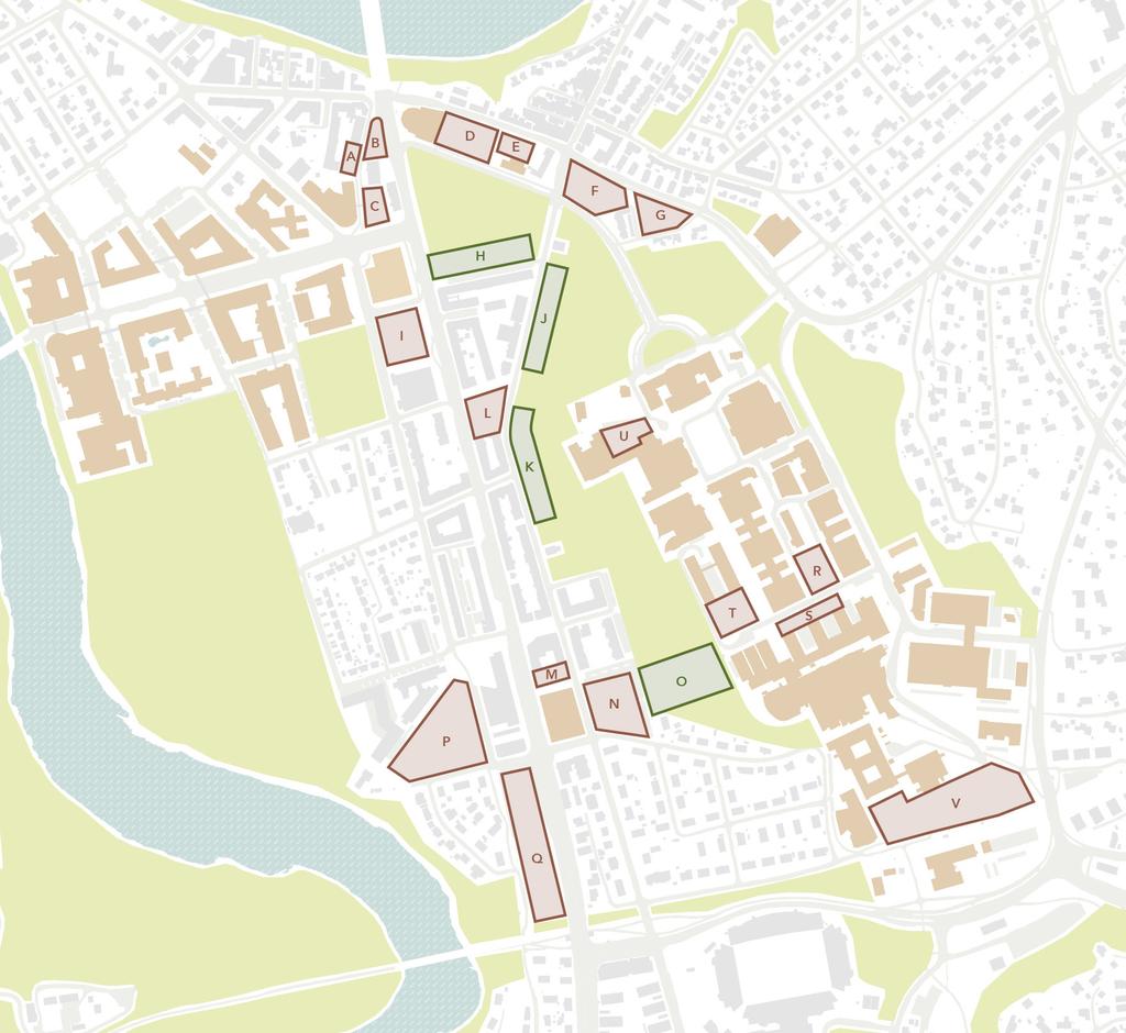 KOHT Arkitekter AS Fysisk plan NTNUs Campusutvikling 2016-2030 6 Tomtevurdering Det er gjennomført en tomtevurdering av aktuelle tomter innenfor planavgrensingen som er presentert i de tre