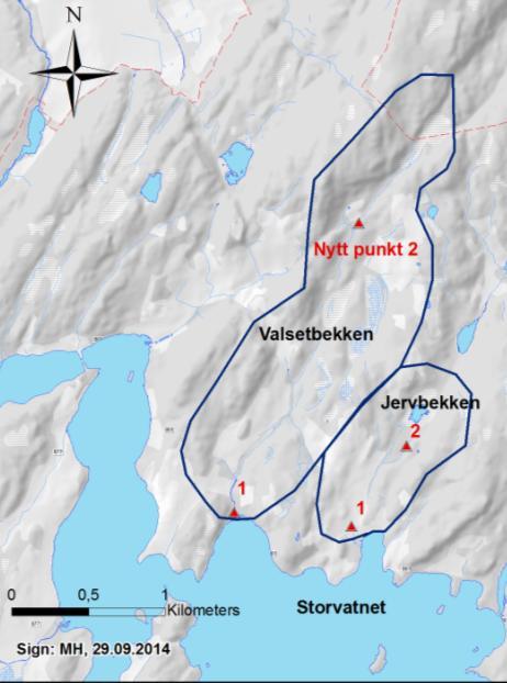 Prøveomfang 215 I 215 ble det tatt ut prøver for analyse av tkb og E.coli i Jervbekken, Valsetbekken og Sagelva. Det er tatt 27 prøver fra 2 stasjoner i hver bekk (til sammen 162 prøver).