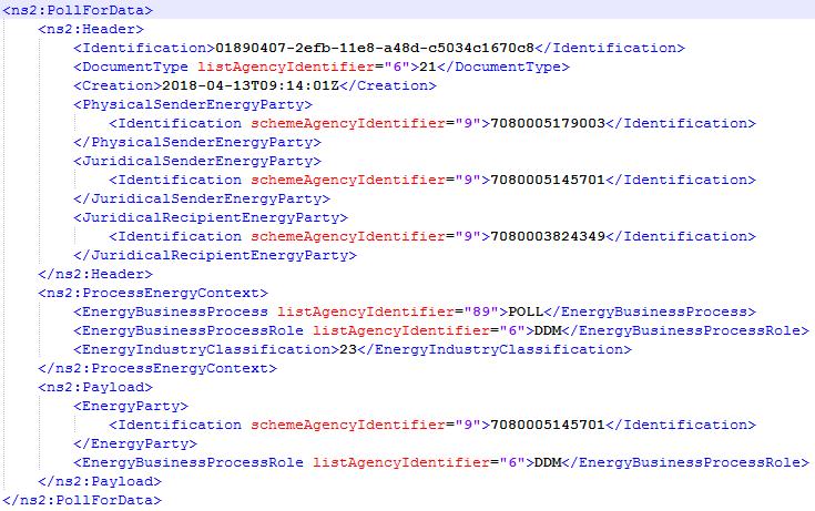 Polling Elhub tar ikke hensyn til - Juridisk avsender i header - Rolle i ProcessEnergyContext For tjenesteyter med flere kunder: Vi anbefaler derfor bruk av payload i pollmeldingene