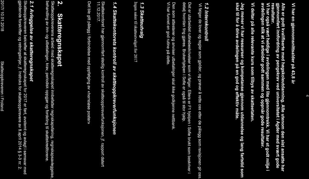 1/18 Årsrapport 2017 skatteoppkreveren for Froland og Arendal -