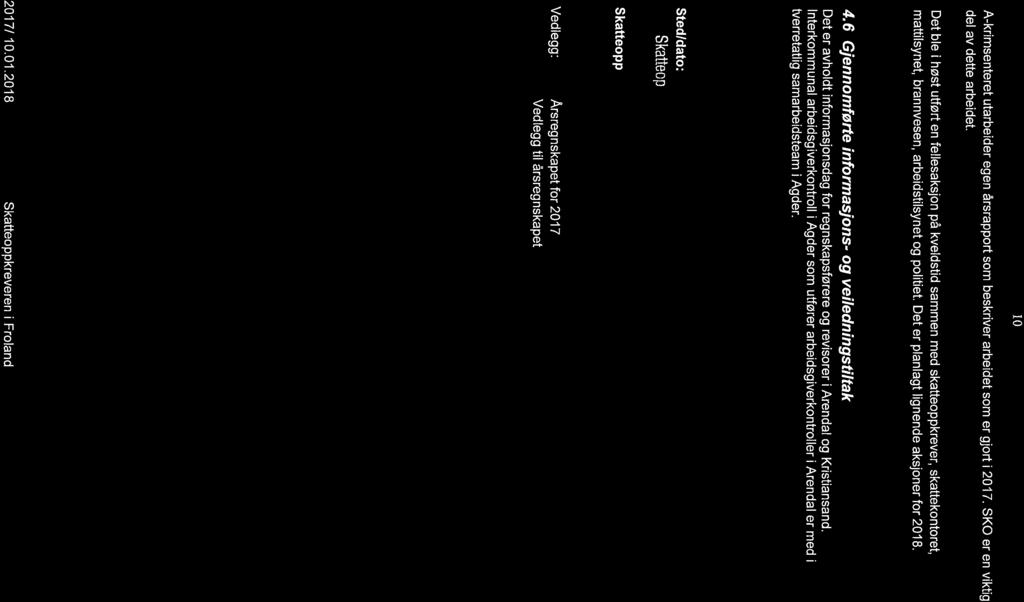 1/18 Årsrapport 2017 skatteoppkreveren for Froland og Arendal -