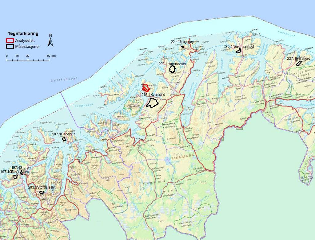 Figur 2: Nedbørfelt til relevante målestasjoner i området (svart) og analysefeltene (rødt). 2.2 Flomformler Regionale flomformler gitt i Sælthun et al. (1997) blir benyttet i flomberegningene.