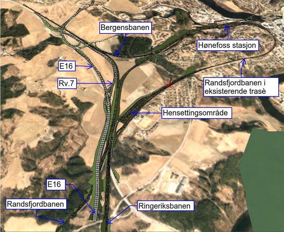 22 av 27 6 STREKNING 5 6.1 Strekningsbeskrivelse Veg og bane videreføres parallelt fra strekning 4 en kort strekning før kryssing av Randsfjordbanen.