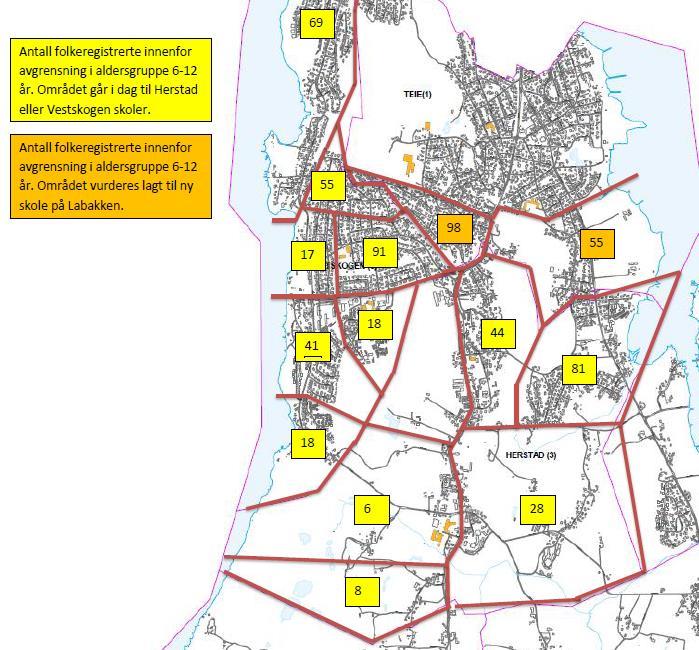 2 Delområdet for Labakken skole Figur 2 viser planoversikt over delområdene for Labakken skole.