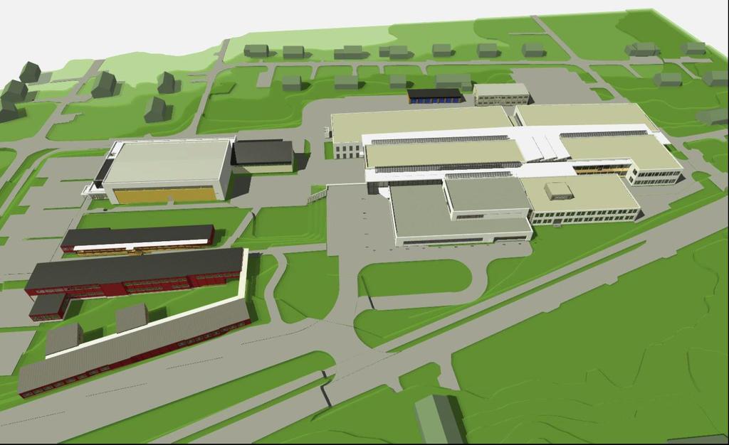 Nytt elektrofagbygg ligg inne i investeringsplanen. Inntil det er på plass, held elektrofaga og påbygging til generell studiekompetanse til i brakker og modulbygg.