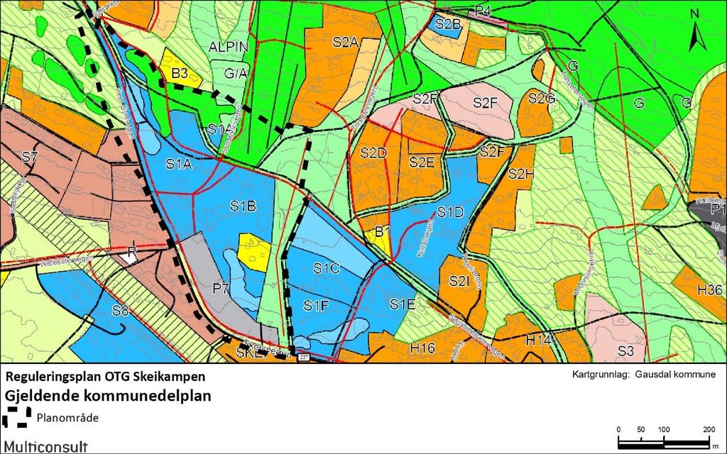 4 Beskrivelse av planforslaget Figur 4 1: Planområdets avgrensning i forhold til kommunedelplanens formålsangivelse.